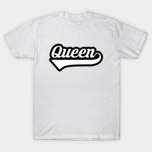 Queen Black and White (Outlined In Black With Tail) T-Shirt